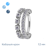 Кольцо-кликер из кобальт-хрома Корона 1.2 мм (16 G)